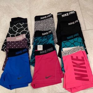 Nike pro shorts 10 pairs